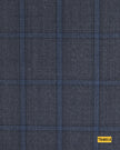 704014/P3-17869 Dark Grey With Blue Check Jacket Fabric