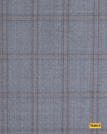 704015/P3-17870 Light Grey With Orange Check Suit Fabric