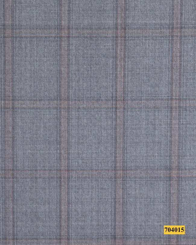 704015/P3-17870 Light Grey With Orange Check Vest Fabric