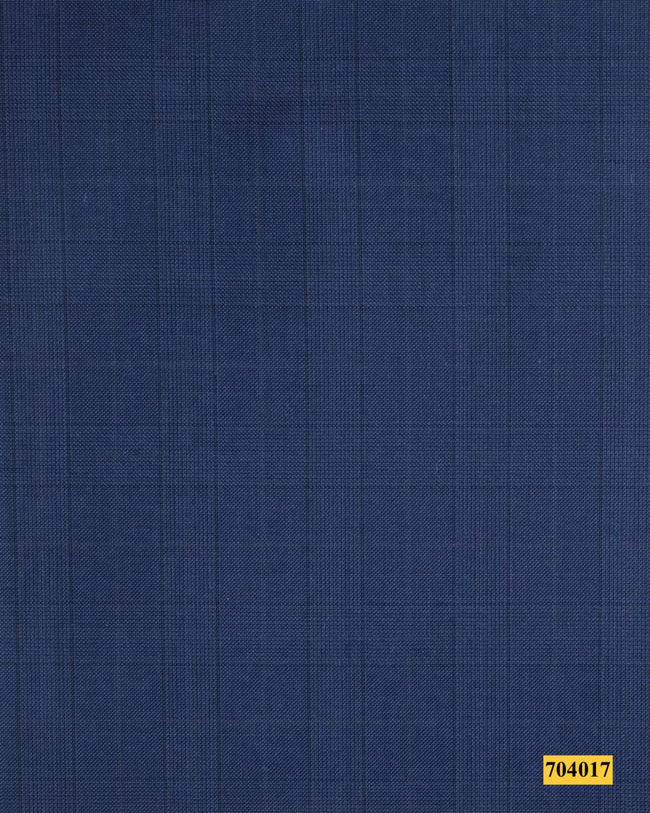 704017/P3-17872 Blue With Brown Check Pants Fabric