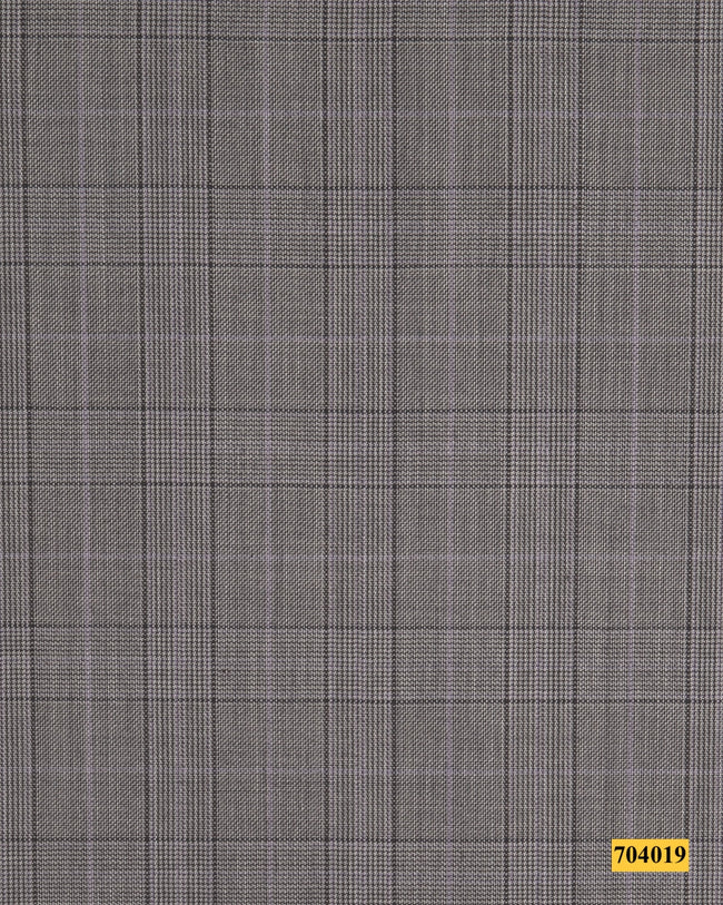 704019/P3-17874 Grey Brown With Purple Check Jacket Fabric