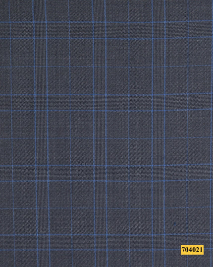 704021/P3-17876 Grey With Blue Check Suit Fabric