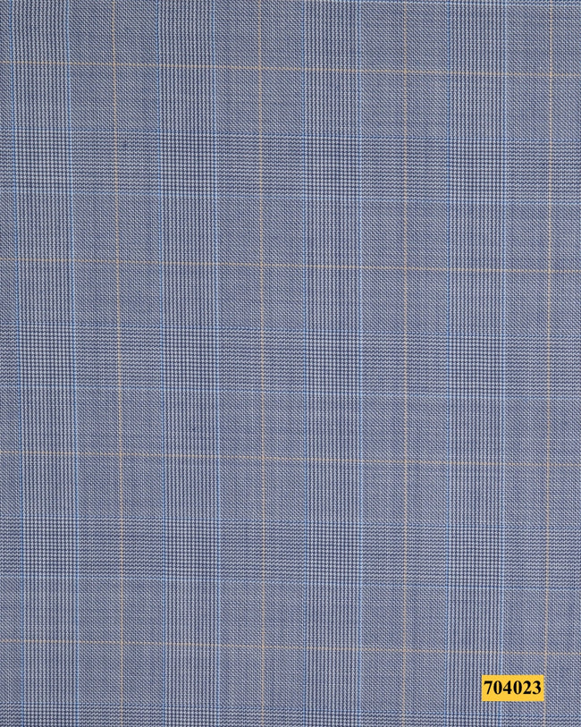 704023/P3-17878 Light Grey With Tan Check Suit Fabric