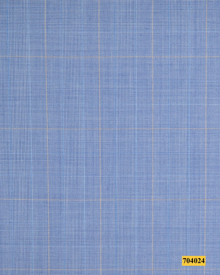 704024/P3-17879 Light Blue With Tan Check Jacket Fabric