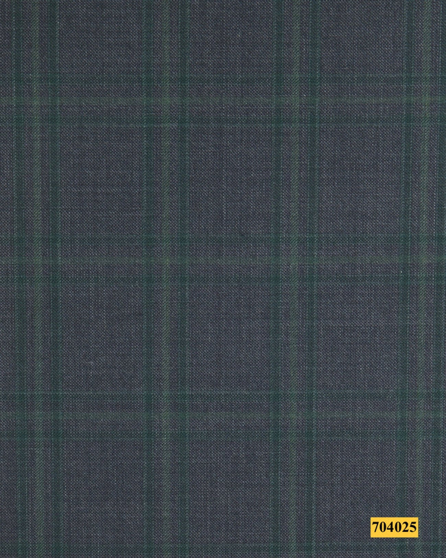 704025/P3-17880 Dark Grey With Green Check Vest Fabric