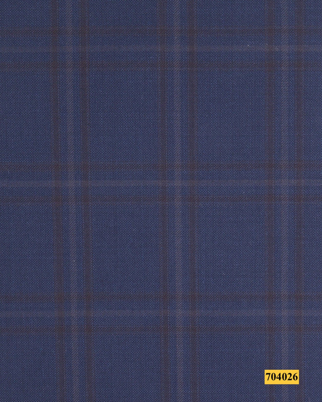 704026/P3-17881 Blue With Brown Check Vest Fabric