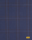 704026/P3-17881 Blue With Brown Check Suit Fabric