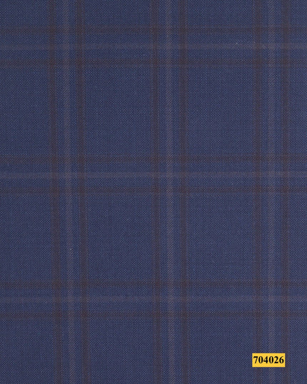704026/P3-17881 Blue With Brown Check Suit Fabric