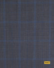 704027/P3-17882 Dark Grey With Blue Check Jacket Fabric