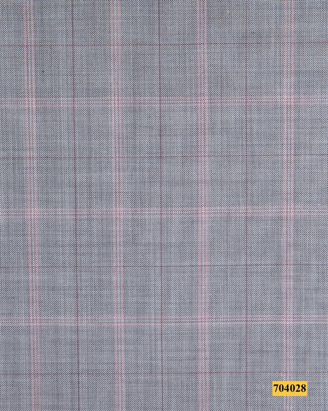 704028/P3-17883 Light Grey With pink Check Pants Fabric