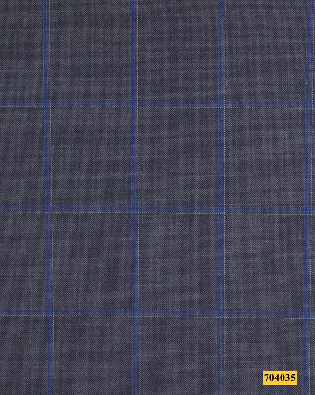 704035/P3-17890 Grey With Blue Check Vest Fabric