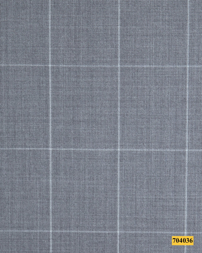 704036/P3-17891 Light Grey With White Check Suit Fabric