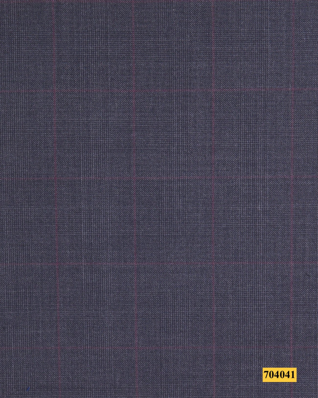 704041/P3-17896 Dark Grey With Maroon Check Jacket Fabric
