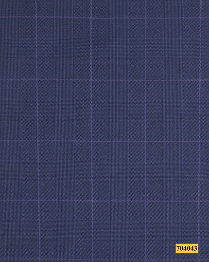 704043/P3-17898 Dark Blue With Purple Check Jacket Fabric
