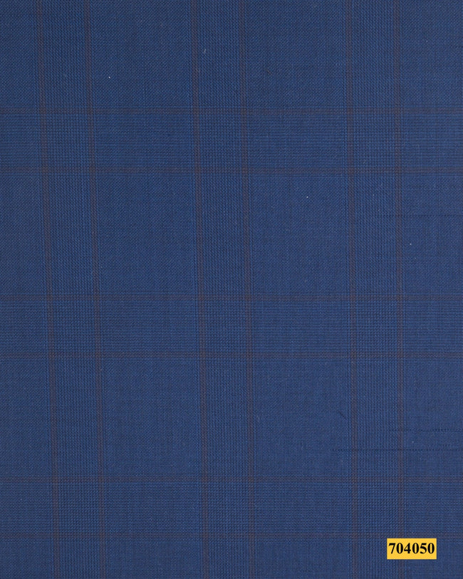 704050/P3-17905 Blue With Burgundy Check Suit Fabric