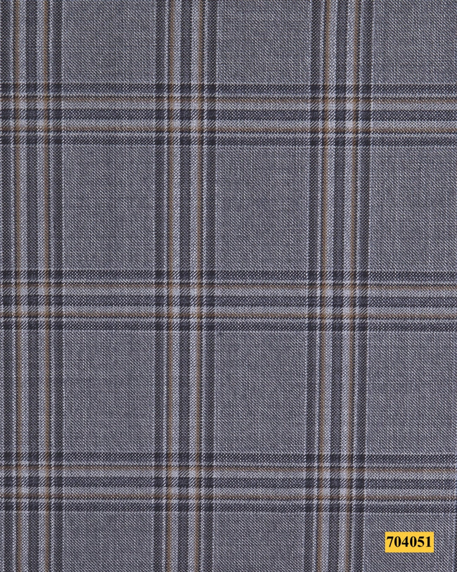 704051/P3-17906 Grey With Brown Check Vest Fabric