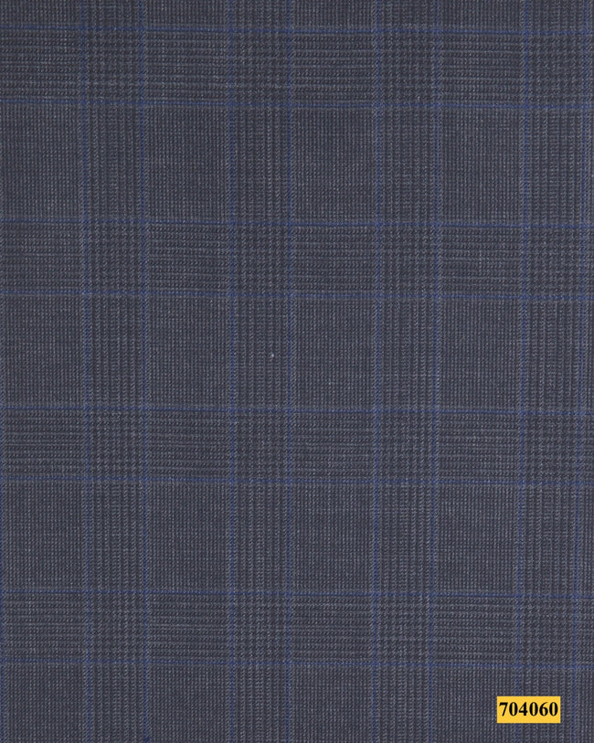 704060/P3-17915 Grey With Blue Check Vest Fabric