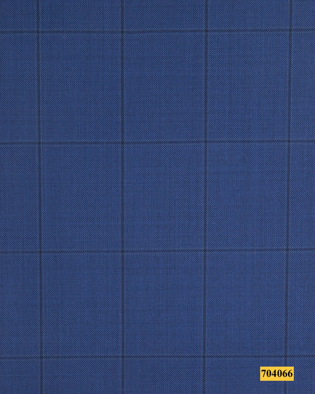 704066/P3-17921 Blue With Black Ckeck Suit Fabric