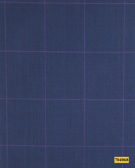 704068/P3-17923 Blue With Purple Check Jacket Fabric