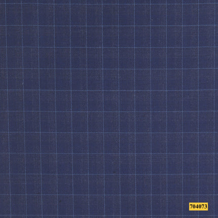 704073/P3-17936 Blue With Light Blue Check Suit Fabric