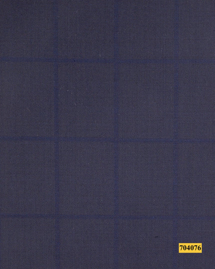 704076/P3-17939 Dark Blue Check Suit Fabric