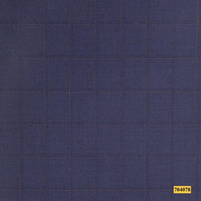704078/P3-17941 Dark Blue Check Pants Fabric