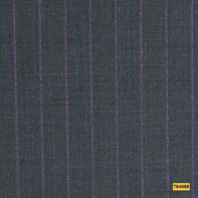 704088/P3-17951 Grey With Purple Stripe Pants Fabric