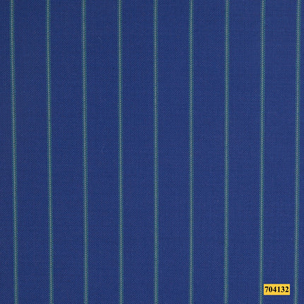 704132/P3-17995 Blue With Green Stripe Suit Fabric