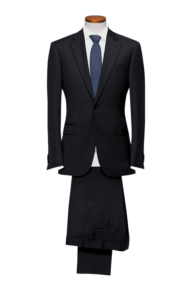 Men's 2-Piece Solid Color Suit – Wool Stretch Lycra