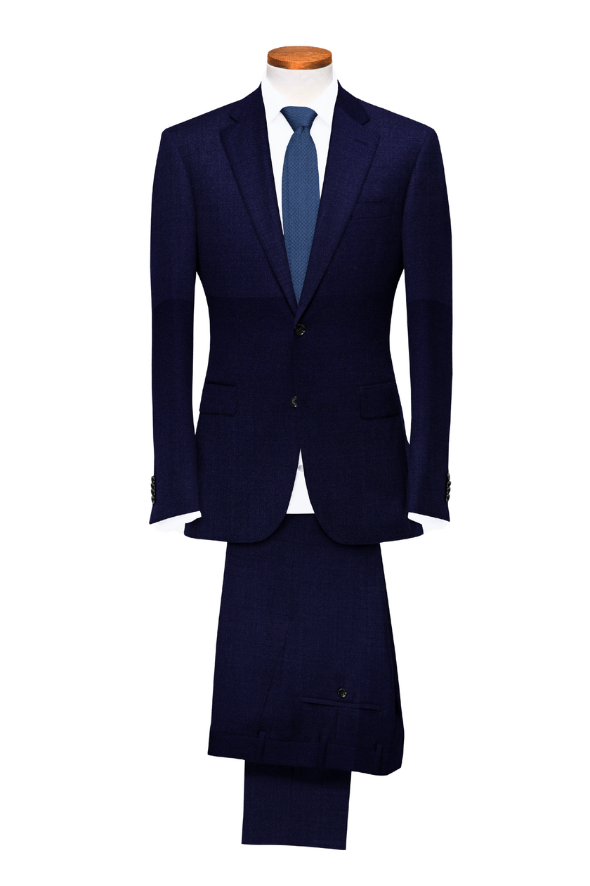 Men's 2-Piece Solid Color Suit – Wool Stretch Lycra