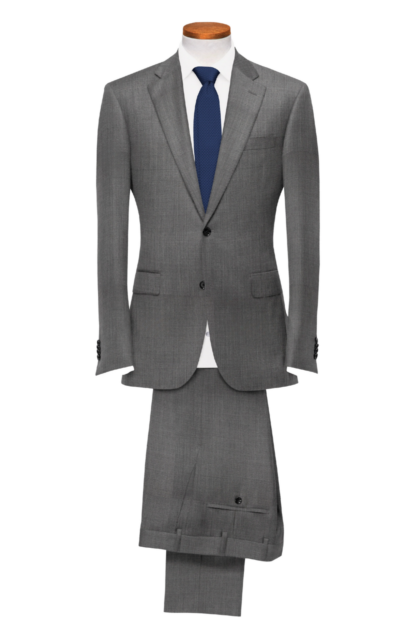 Men's 2-Piece Solid Color Suit – Wool Stretch Lycra