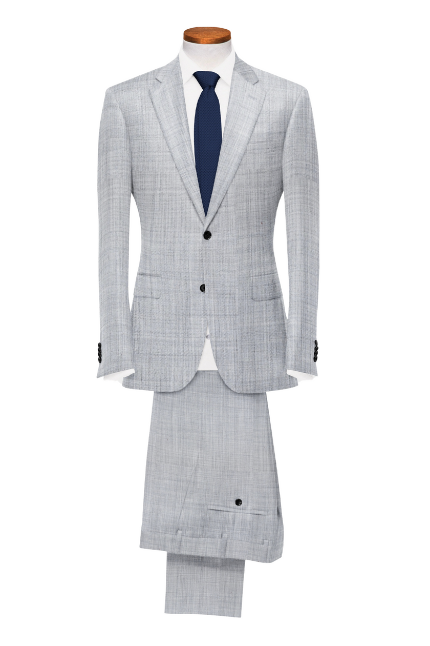 Men's 2-Piece Solid Color Suit – Wool Stretch Lycra