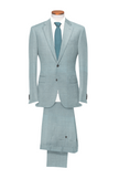 Men's 2-Piece Solid Color Suit – Wool Stretch Lycra