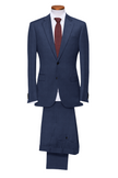 Men's 2-Piece Solid Color Suit – Wool Stretch Lycra