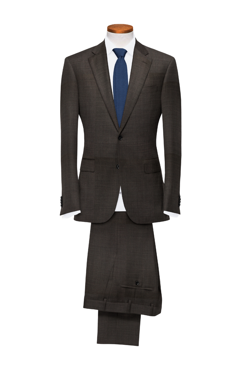 Men's 2-Piece Solid Color Suit – Wool Stretch Lycra