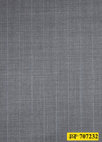 707232/P3-20752 Light Grey With Light Blue Stripe Suit Fabric