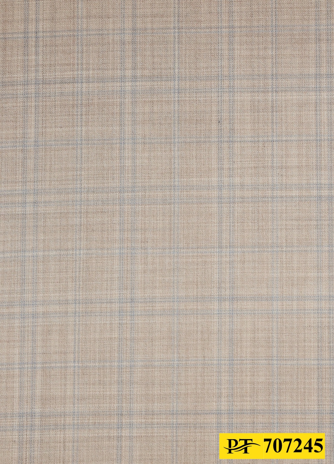 707245/P3-20772 Beige With Blue Check Suit Fabric