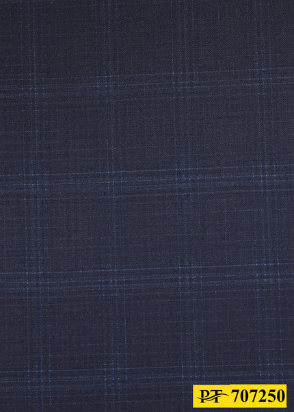 707250/P3-20733 Navy With Light Blue Check Jacket Fabric