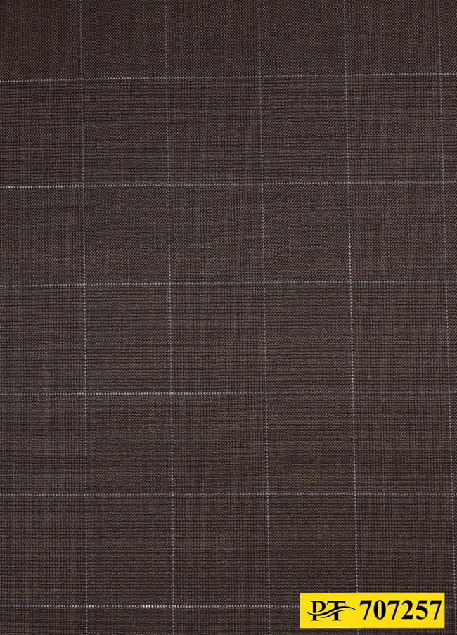 707257/P3-20769 Brown With Light Blue Check Pants Fabric