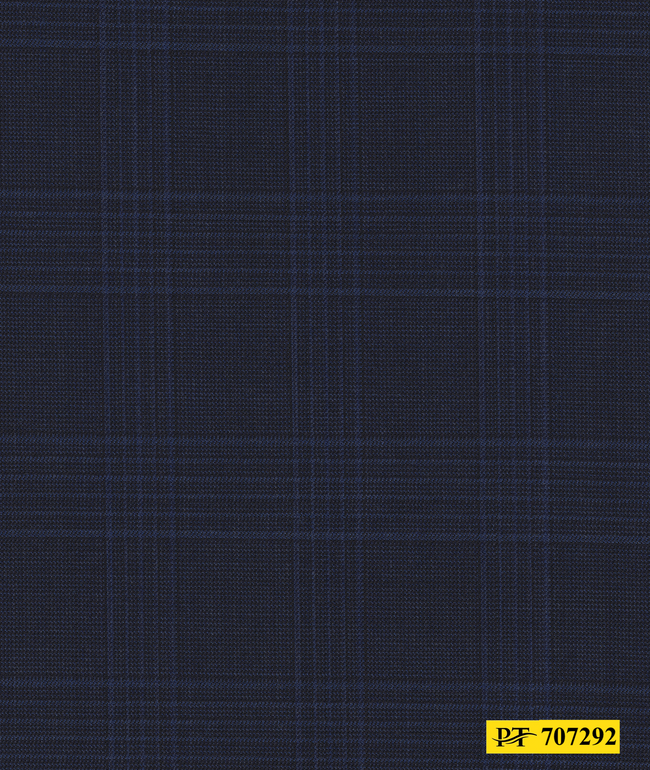 707292/P3-21930 Navy Blue Check Jacket Fabric