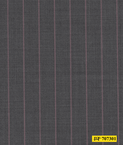 707301/P3-21939 Light Grey With Pink Stripe Suit Fabric