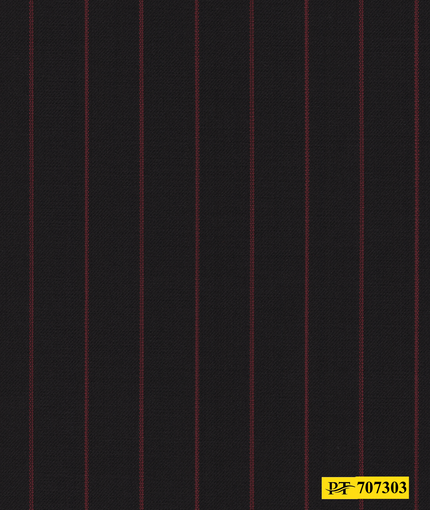 707303/P3-21941 Black With Red Stripe Suit Fabric