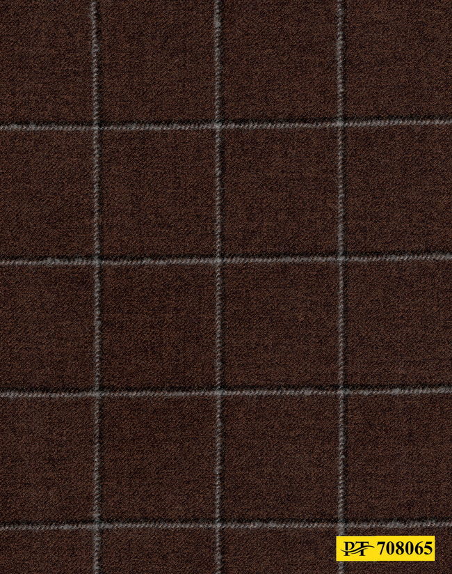 708065/P3-21957 Copper Brown With Navy & Silver Check Vest Fabric