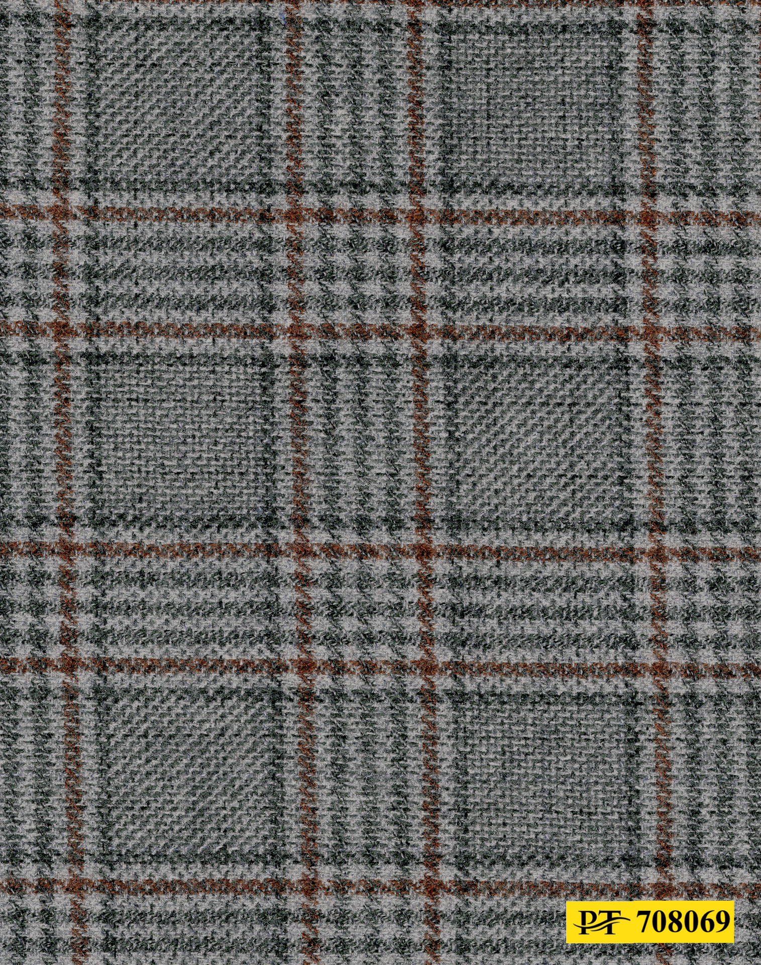 708069/P3-21961 Silver With Grey & Brown Check Vest Fabric