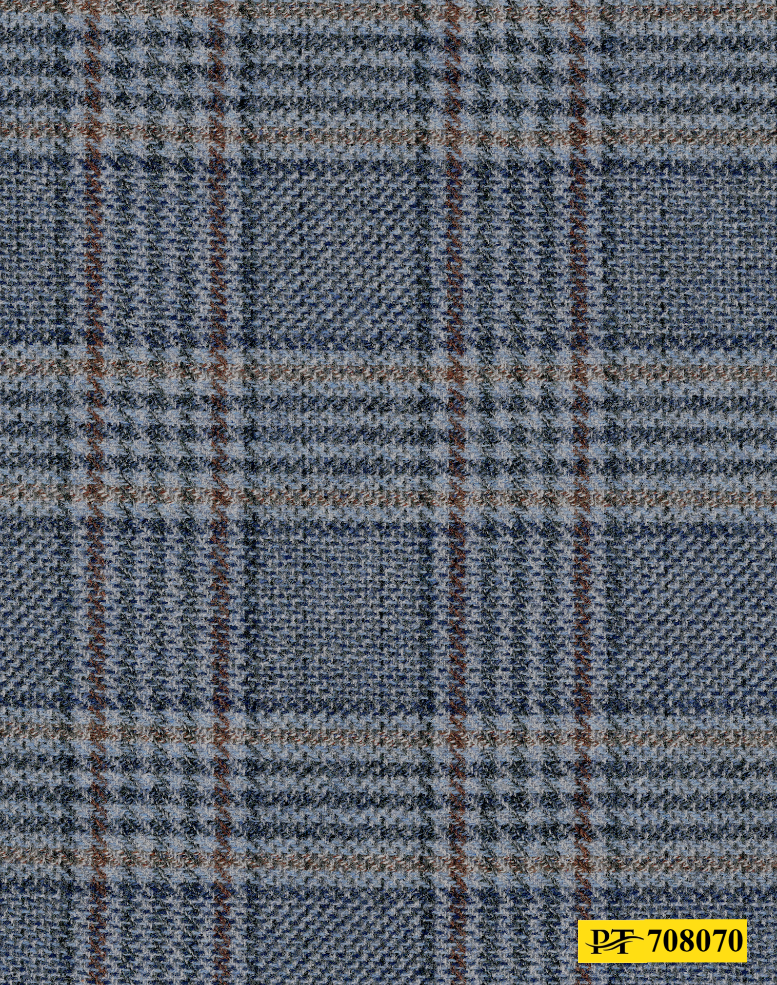 708070/P3-21962 Light Blue With Grey & Brown Check Vest Fabric