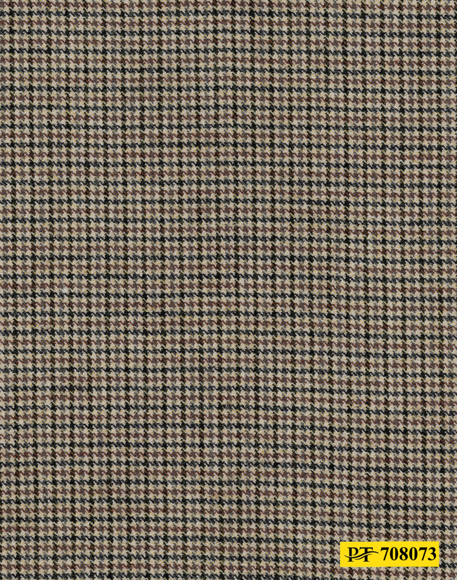 708073/P3-21965 Tan, Black & Brown Houndstooth Vest Fabric