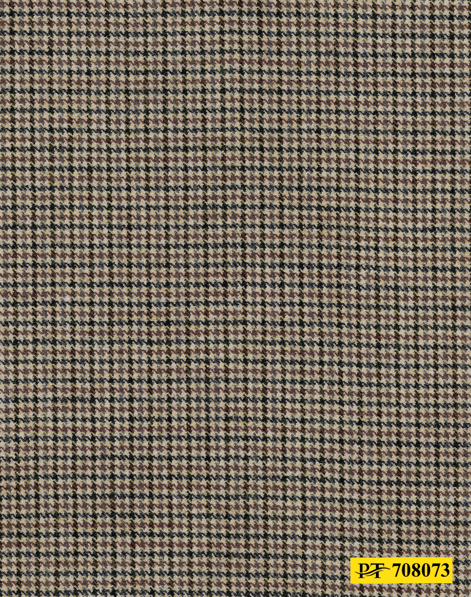 708073/P3-21965 Tan, Black & Brown Houndstooth Suit Fabric