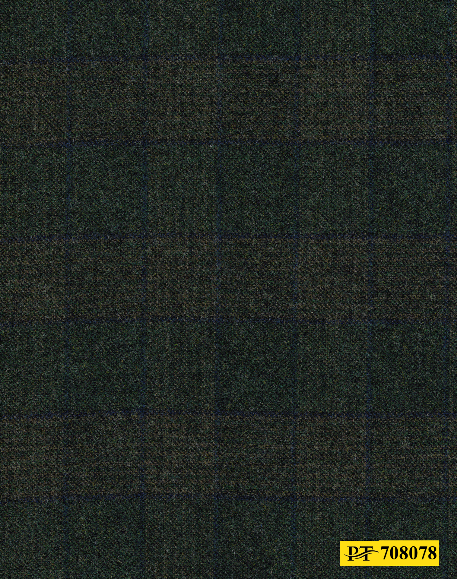 708078/P3-21970 Dark Green With Navy & Brown Check Pants Fabric