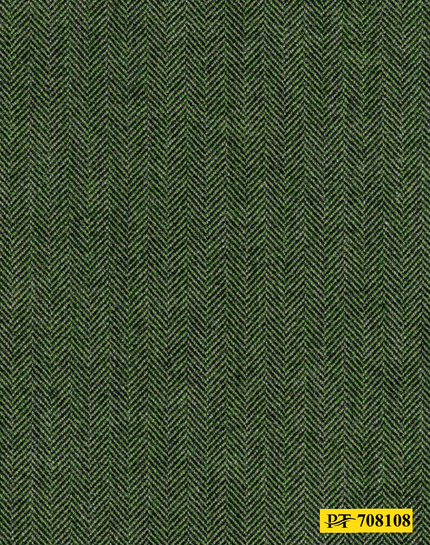 708108/P3-22000 Green Herringbone Suit Fabric
