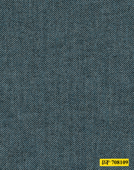 708109/P3-22001 Teal Blue Herringbone Suit Fabric
